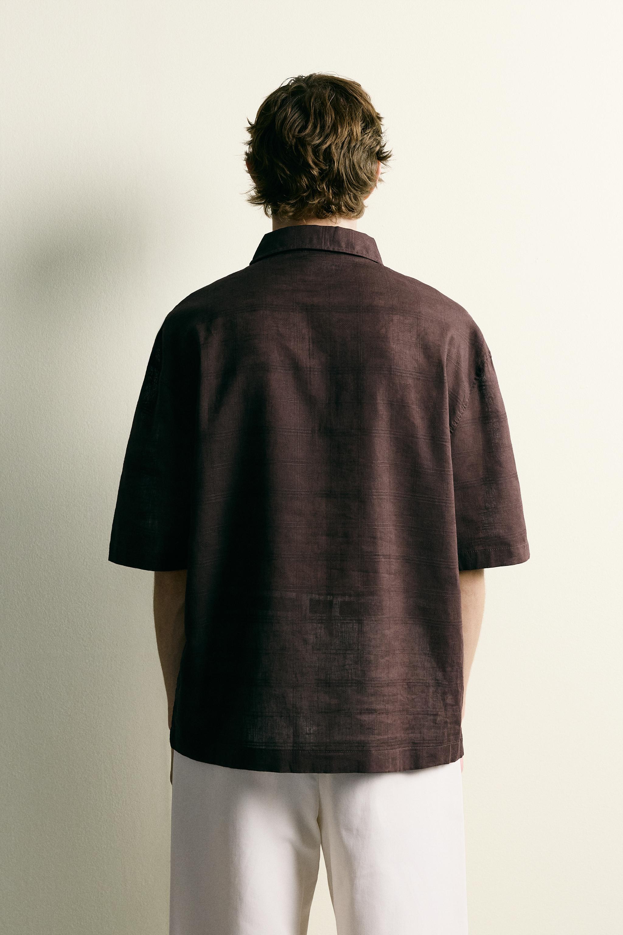 LINEN COTTON BLEND POLO SHIRT